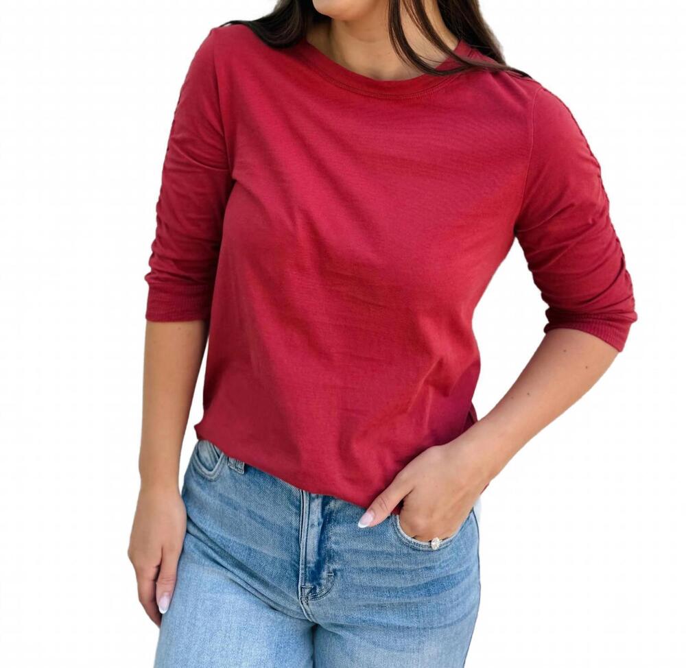 NEW DYLAN women's julia knit top in rusty red